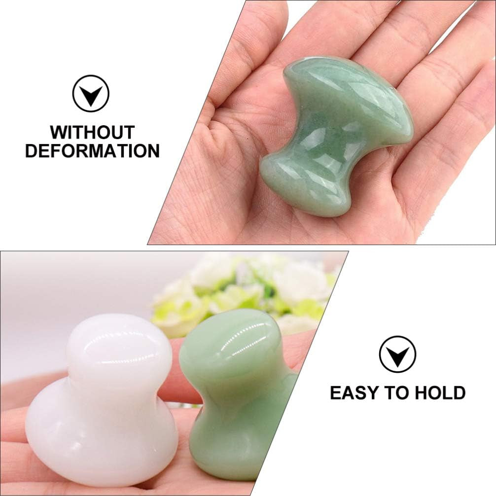 Ice Roller 2Pcs Facial Tools, Green Jade Quartz Massage Rollers Stones Scraping Massage Tool for Women Home Spa