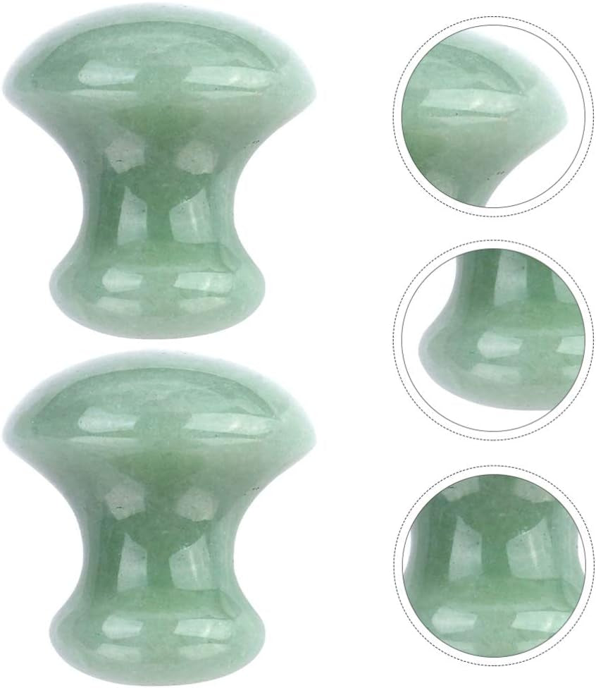 Ice Roller 2Pcs Facial Tools, Green Jade Quartz Massage Rollers Stones Scraping Massage Tool for Women Home Spa