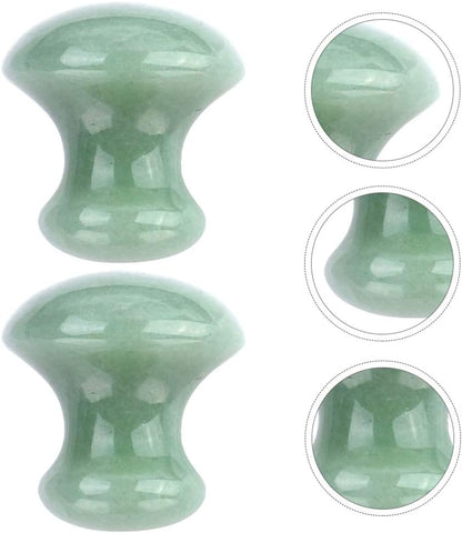 Ice Roller 2Pcs Facial Tools, Green Jade Quartz Massage Rollers Stones Scraping Massage Tool for Women Home Spa