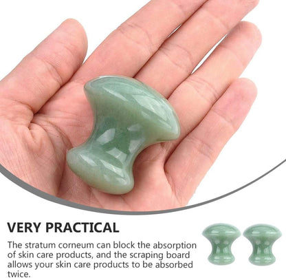 Ice Roller 2Pcs Facial Tools, Green Jade Quartz Massage Rollers Stones Scraping Massage Tool for Women Home Spa