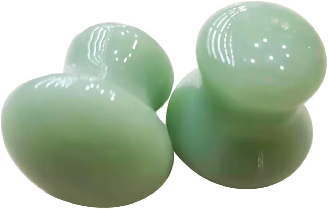 Ice Roller 2Pcs Facial Tools, Green Jade Quartz Massage Rollers Stones Scraping Massage Tool for Women Home Spa