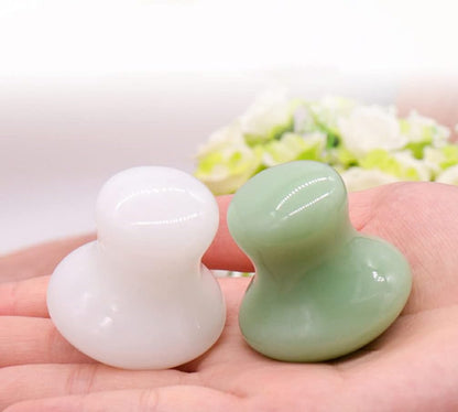 Ice Roller 2Pcs Facial Tools, Green Jade Quartz Massage Rollers Stones Scraping Massage Tool for Women Home Spa