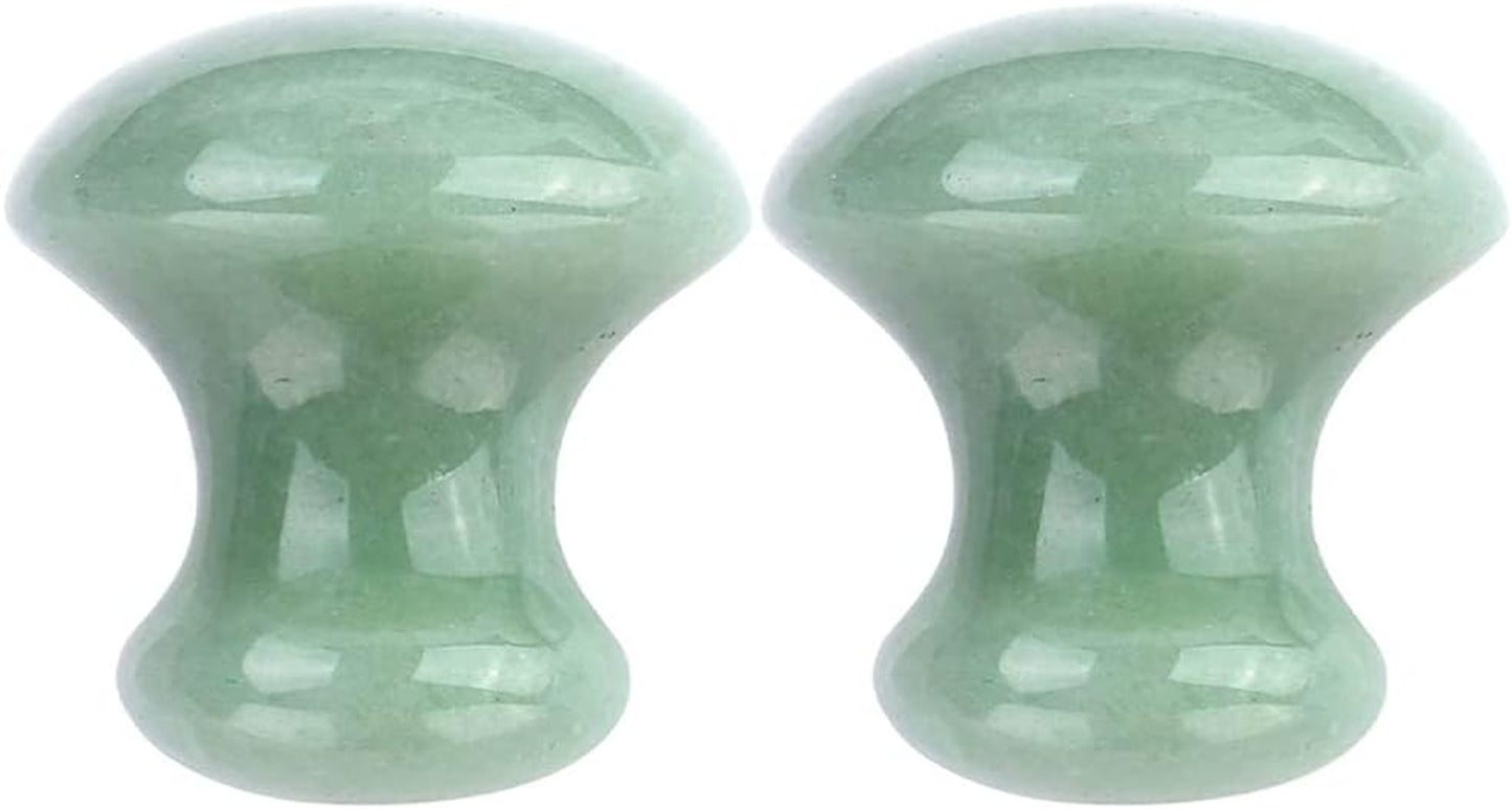 Ice Roller 2Pcs Facial Tools, Green Jade Quartz Massage Rollers Stones Scraping Massage Tool for Women Home Spa