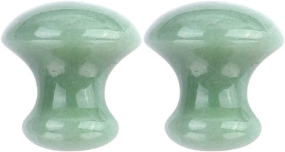 Ice Roller 2Pcs Facial Tools, Green Jade Quartz Massage Rollers Stones Scraping Massage Tool for Women Home Spa