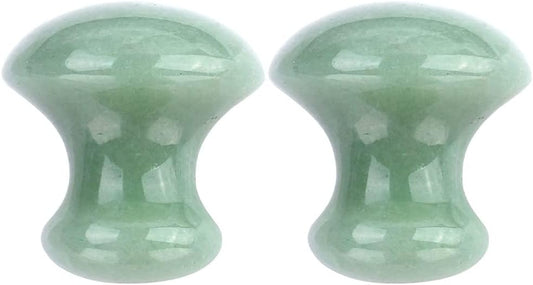 Ice Roller 2Pcs Facial Tools, Green Jade Quartz Massage Rollers Stones Scraping Massage Tool for Women Home Spa
